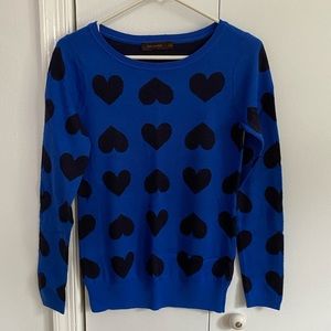 The Limited heart sweater blue and navy